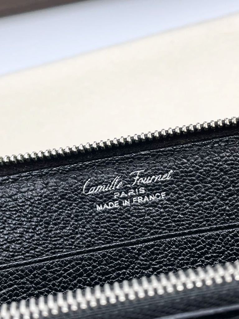 極美品 旧ロゴ カミーユフォルネ ロングジップウォレット 長財布 アリゲーター マット ブラック camille fournet カミーユ フォルネ _画像4