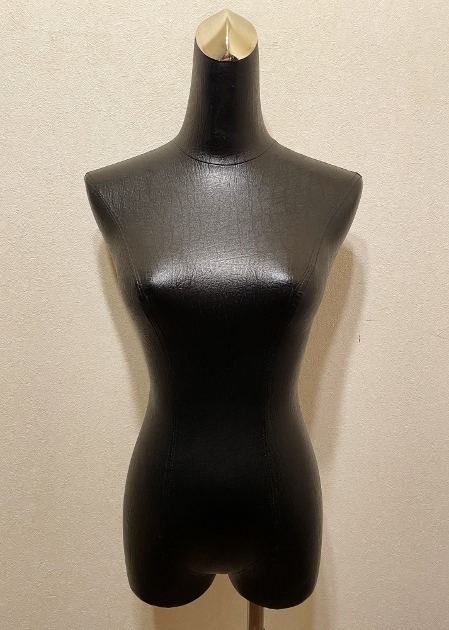  rare type pushed . black leather style 00s Old half . torso legs attaching wood -ply thickness metal foundation Hexagon hexagon lady's 2000s00 period y2k Vintage ( antique 