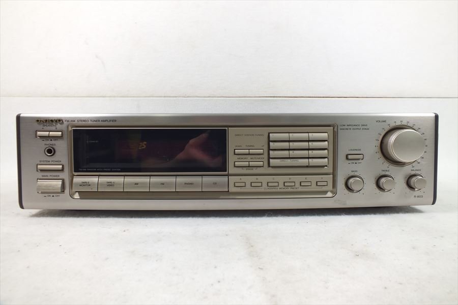 □ ONKYO オンキョー R-803 アンプ 動作確認済 中古 現状品 230706H2259の画像2