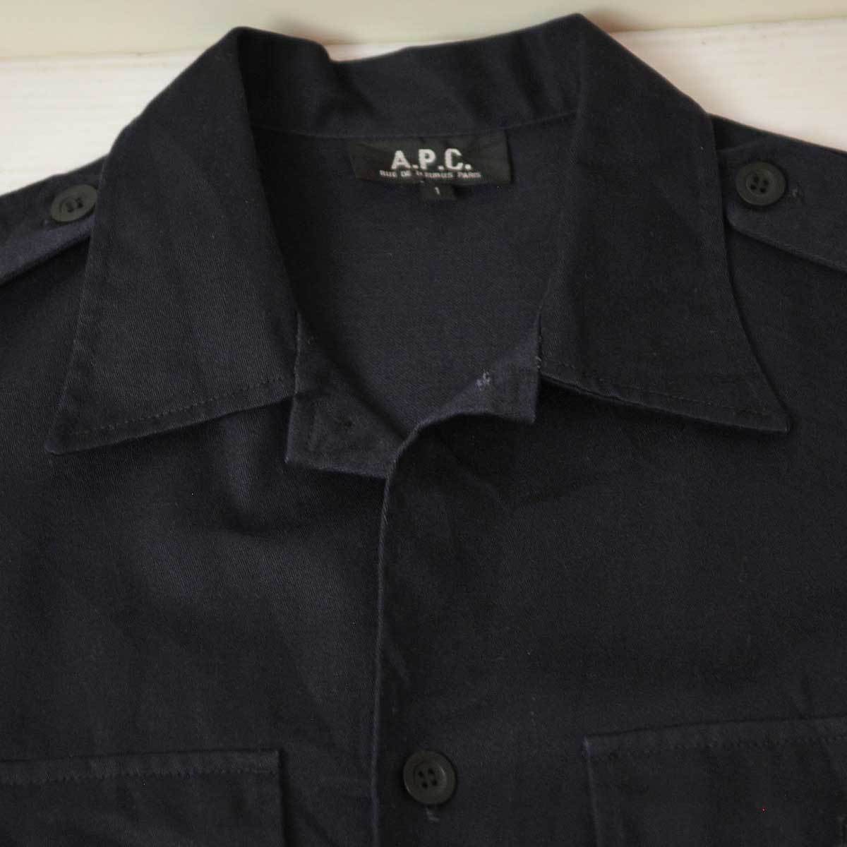 古着●アーペーセー 半袖シャツ シンプルブラック サイズ1 xwp_画像4