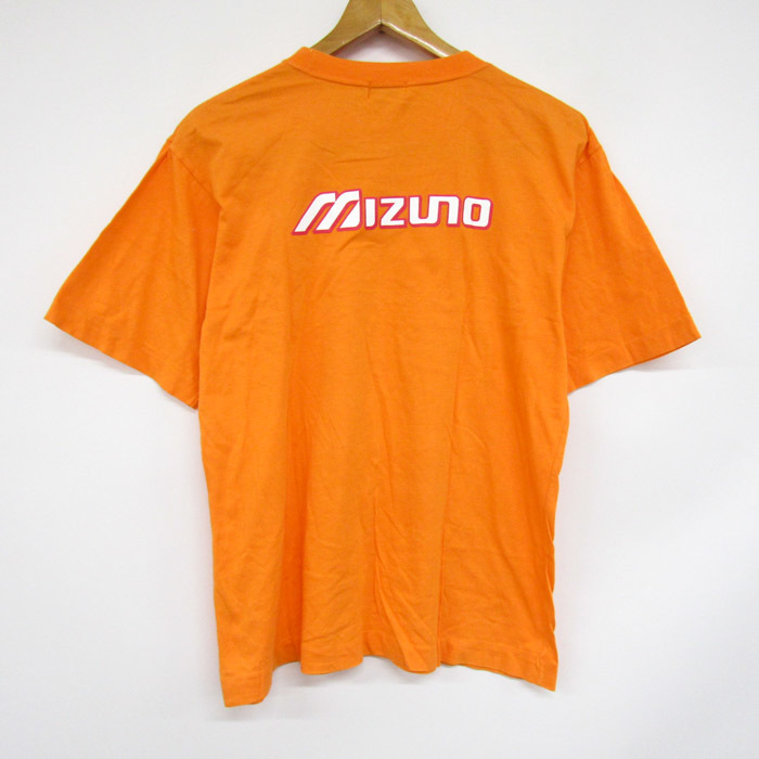 ミズノ 半袖Tシャツ 無地 バックロゴ スポーツウェア トップス コットン メンズ Mサイズ オレンジ Mizuno_画像8