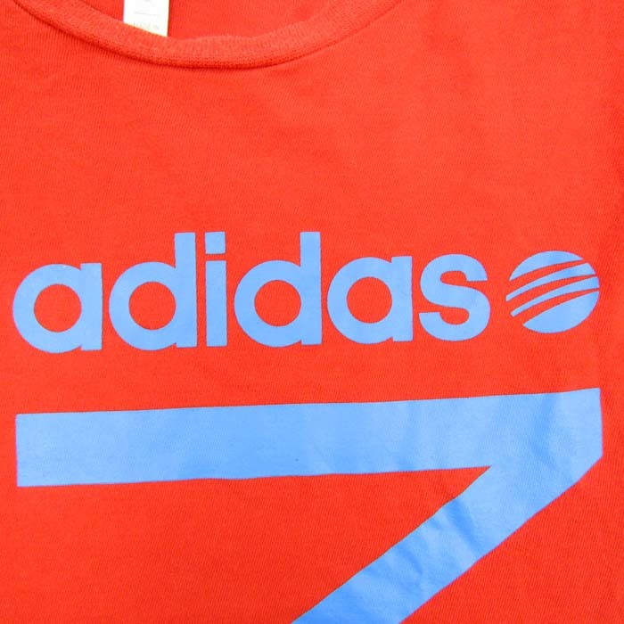 アディダス 半袖Tシャツ ロゴT ネオレーベル コットン トップス メンズ Lサイズ レッド adidas_画像4