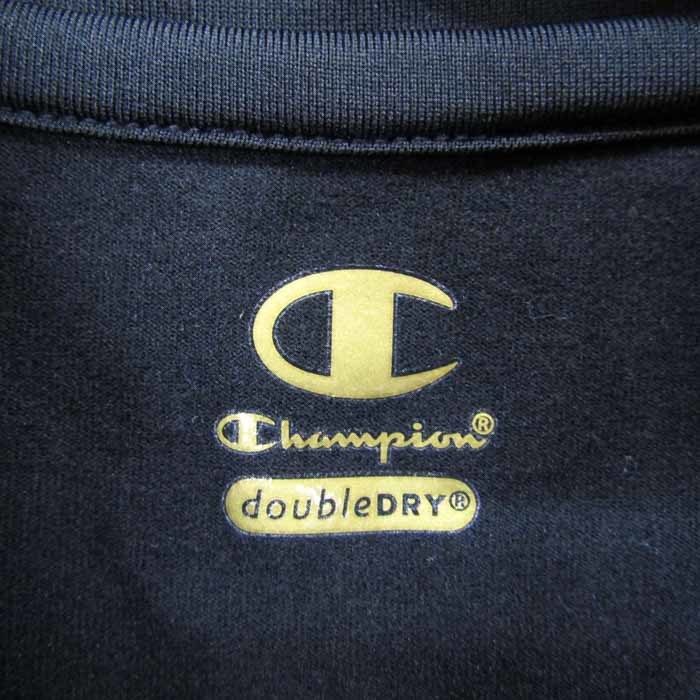 チャンピオン 半袖Tシャツ ハイネック ダブルドライ ストレッチ トップス メンズ Lサイズ ブラック Champion_画像2