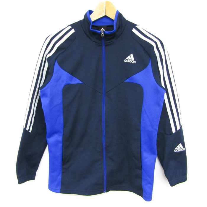  Adidas длинный рукав джерси Zip выше рукав линия спорт одежда tops Kids для мальчика 160 размер темно-синий adidas