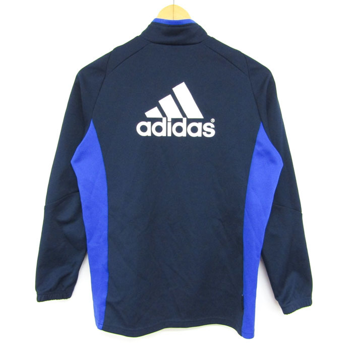  Adidas длинный рукав джерси Zip выше рукав линия спорт одежда tops Kids для мальчика 160 размер темно-синий adidas