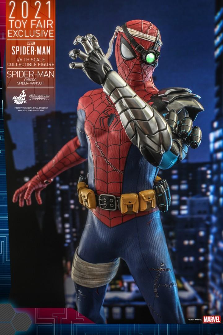 新品未開封 ホットトイズ VGM51 スパイダーマン（サイボーグ・スーツ版）1/6フィギュア(検 hottoys spiderman cyborg mms623 等に)_画像3
