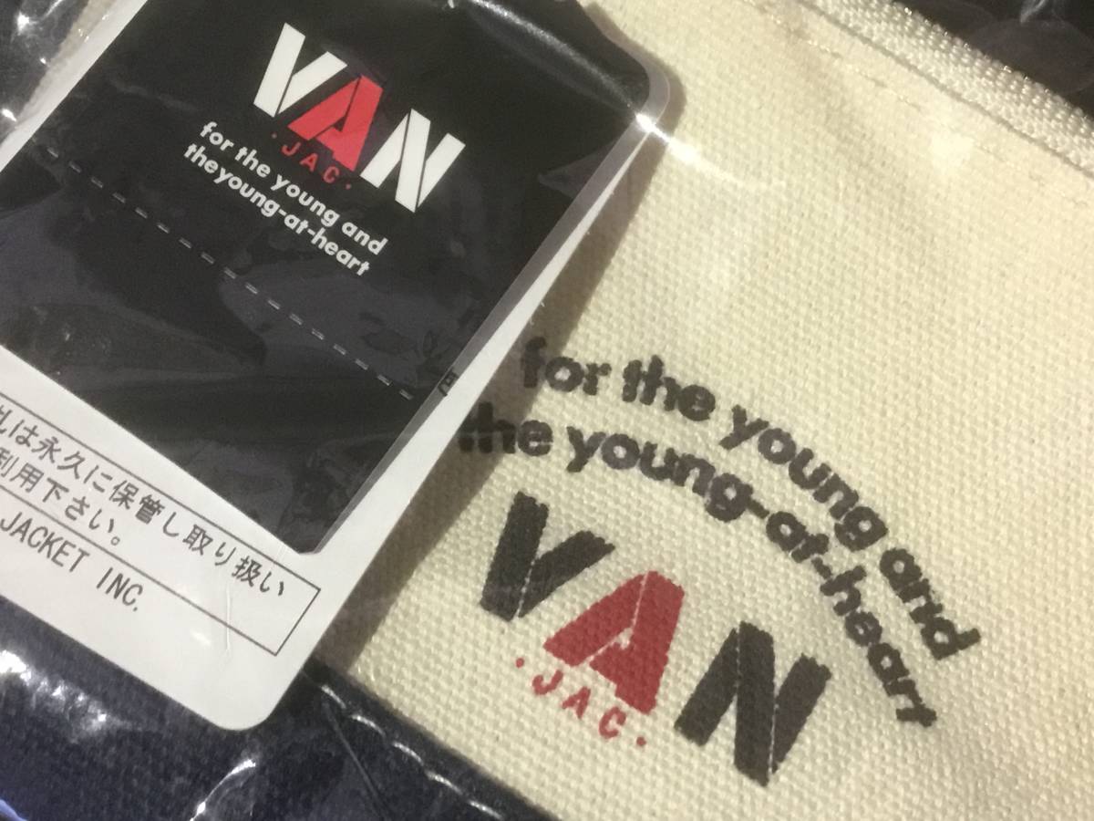 送料無料！VAN JAC ヴァンヂャケット VANオリジナルポーチ アーチロゴ！VAN JACKET INC. / 財布 コインケース 小物入れ バッグ アイビー_画像1