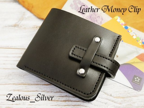  free shipping cow leather .basami!! compact wallet card . storage money clip lwt-27 black 