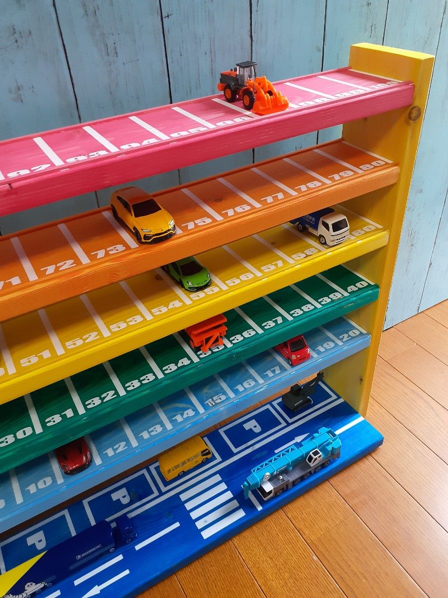 レインボーカラー100台トミカ棚収納棚6段 トミカホットウィール レインボーカラー100台トミカ棚収納棚6段 トミカホットウィール