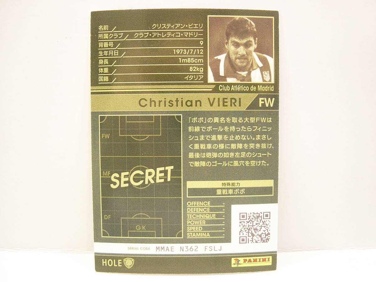 ■ WCCF 2016-2017 HOLE クリスティアン・ビエリ　Christian Vieri 1973 Italy　Atletico Madrid Spain 1997-1998 History Of Legends_画像4