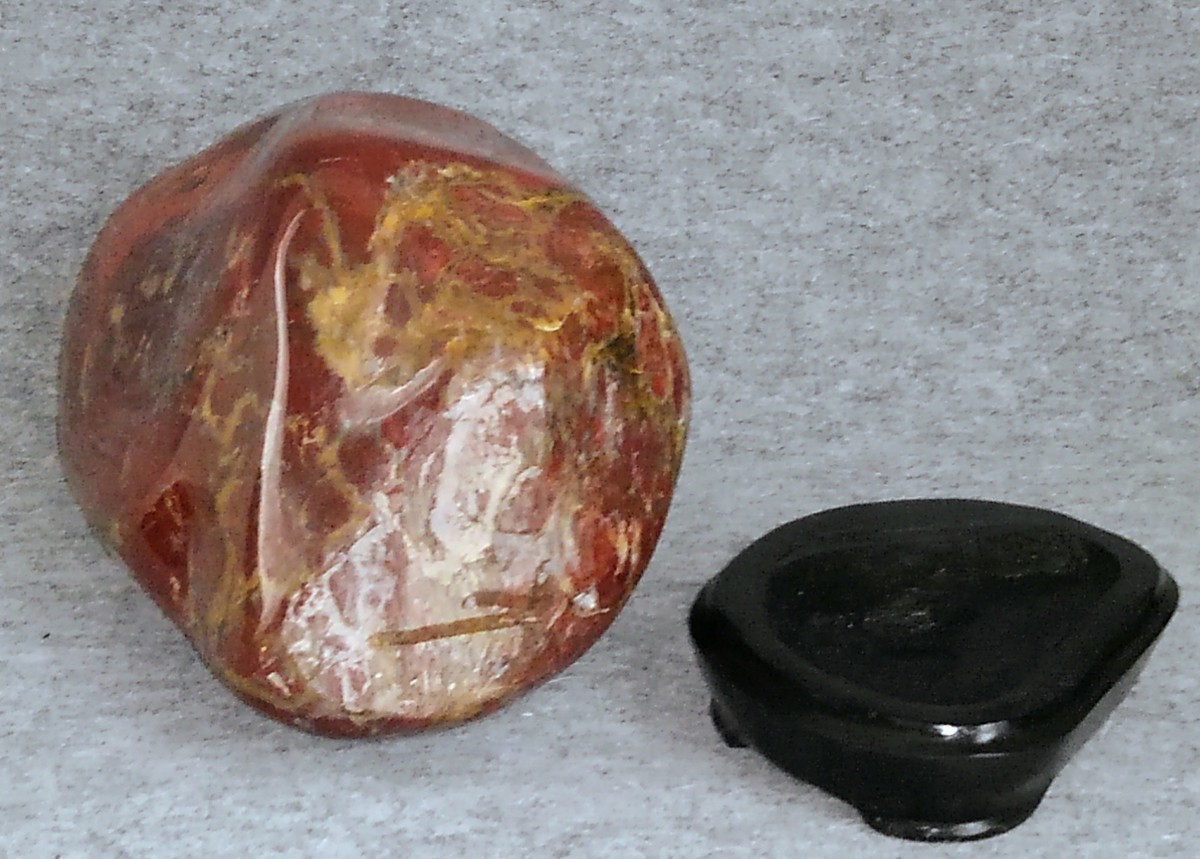 紅加茂石赤石(検索:赤玉石)花のような紋様あり高さ30cm 両面宝石