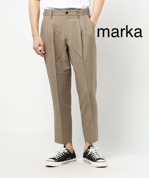 marka マーカ DOUBLE PLEATED TROUSERS TAPERED WOOL TOROPICAL 3 ウールトロピカル 2タック テーパードトラウザーズ スラックス