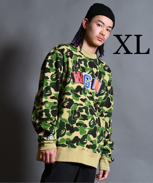 正規品直輸入】 美品 A カモフラ BAPE トレーナー XL WGMシャーク