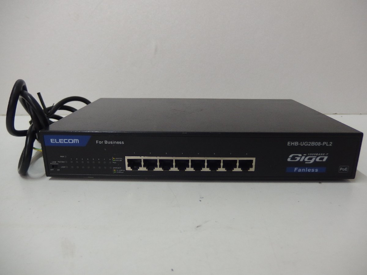 8#/Zk3383 with guarantee *ELECOM/ Elecom EHB-UG2B08-PL2 switching hub 8 port PoE operation goods 