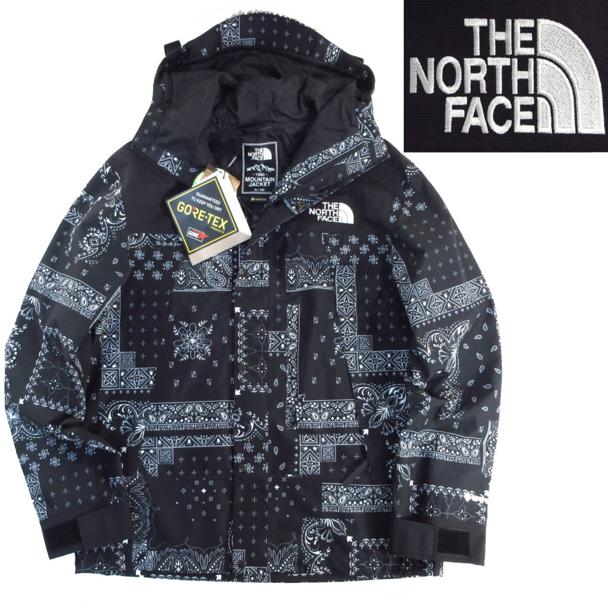 人気ショップ NORTH 新品◇THE FACE◇防水 ペイズリー柄◇J763 1990 黒