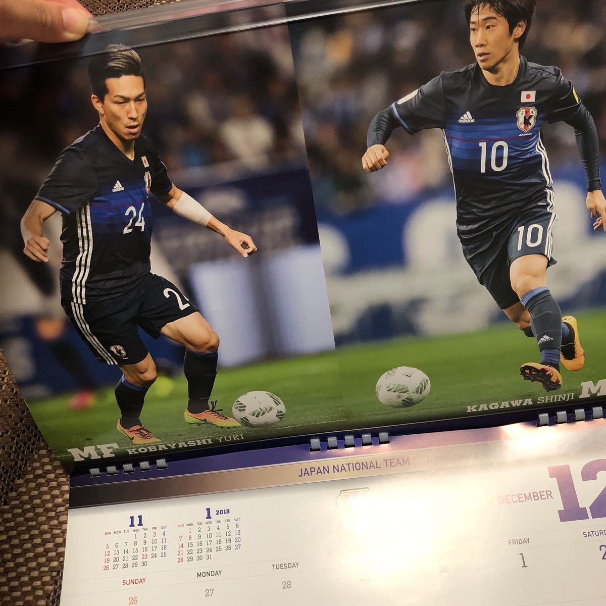 サッカー 日本 カレンダー2017 SAMURAI BLUE JAPAN NATIONAL TEAM OFFICIAL CALENDAR W杯_画像2