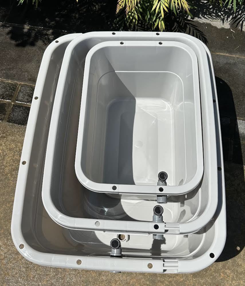めだか飼育容器 3個セット【OF加工済み タライ36L グレー】送料無料