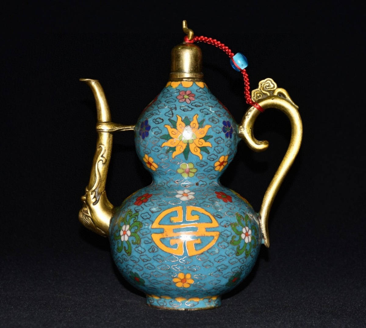 超珍館蔵】銅製 山水紋 酒壺 置物 古賞物 古美術品 稀少珍蔵品-