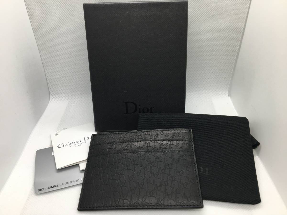 41419 Dior HOMME ディオール オム マイクロトロッター レザー カード 名刺 パスケースの画像1