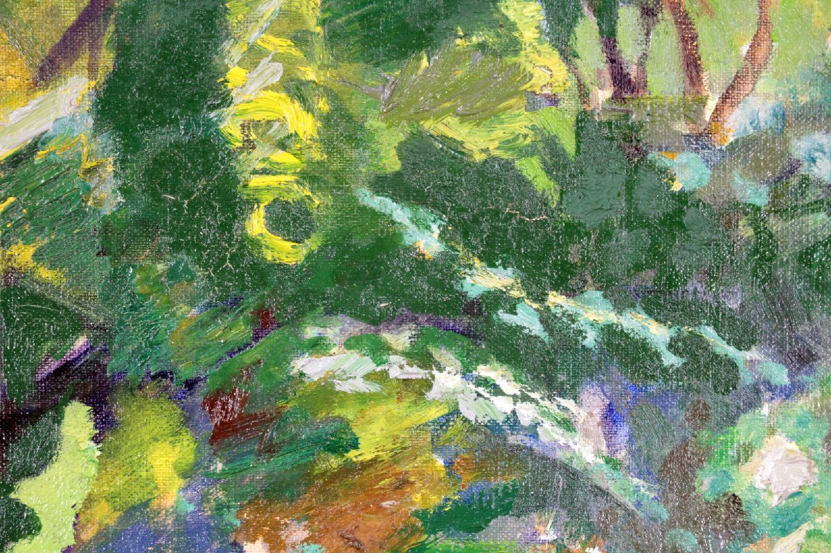 中村善策『新緑の谿』油彩画【真作保証】 絵画 - 北海道画廊 中村善策『新緑の谿』油彩画【真作保証】 絵画 - 北海道画廊