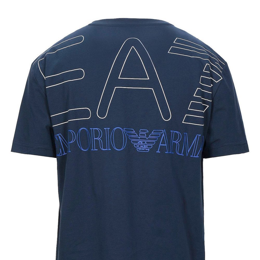 新品正規60％OFF EA7 EMPORIO ARMANI エンポリオ アルマーニ Tシャツ XSサイズ ネイビー ビッグロゴデザイン SAFARI絶賛 -mb-038-3p st_画像3