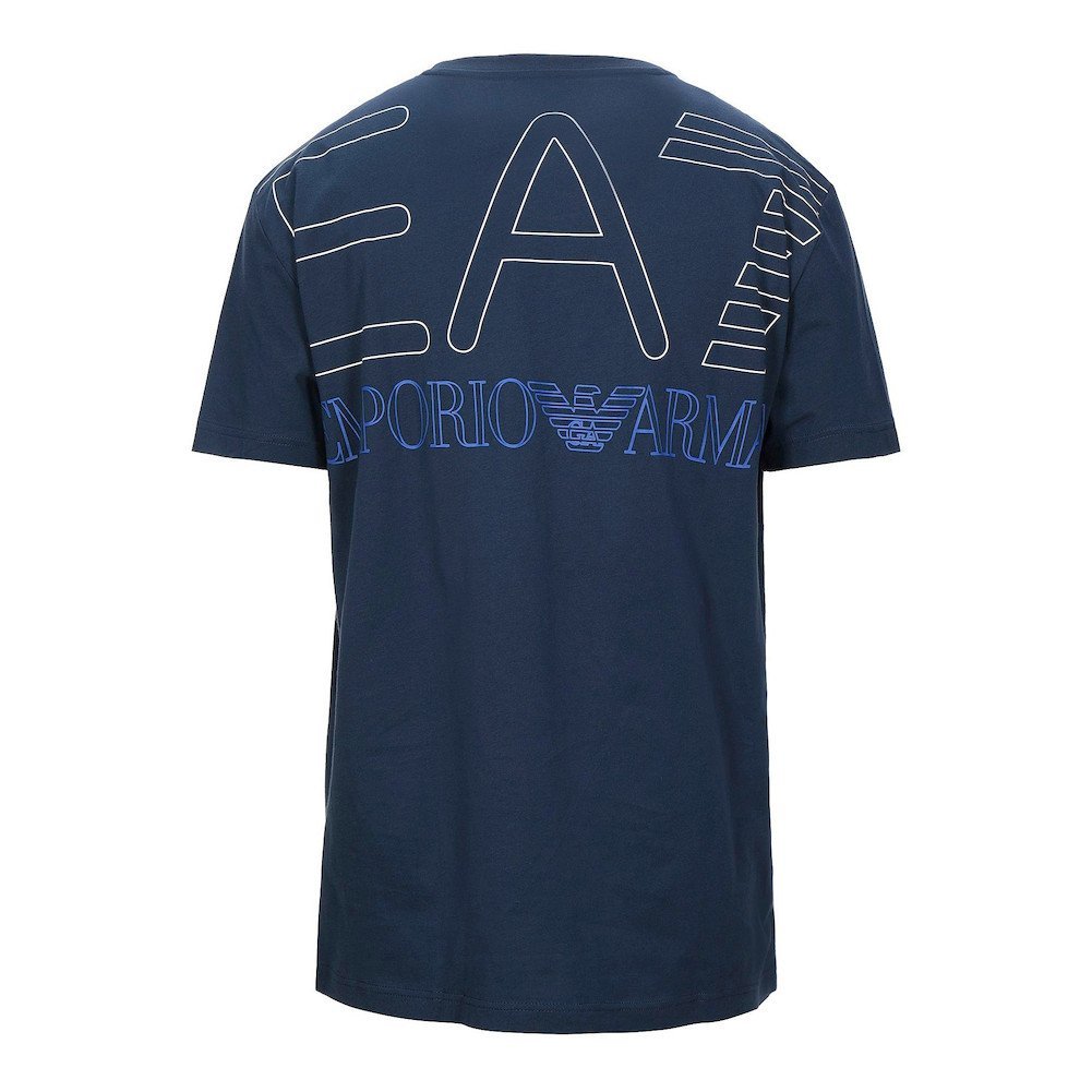 新品正規60％OFF EA7 EMPORIO ARMANI エンポリオ アルマーニ Tシャツ XSサイズ ネイビー ビッグロゴデザイン SAFARI絶賛 -mb-038-3p