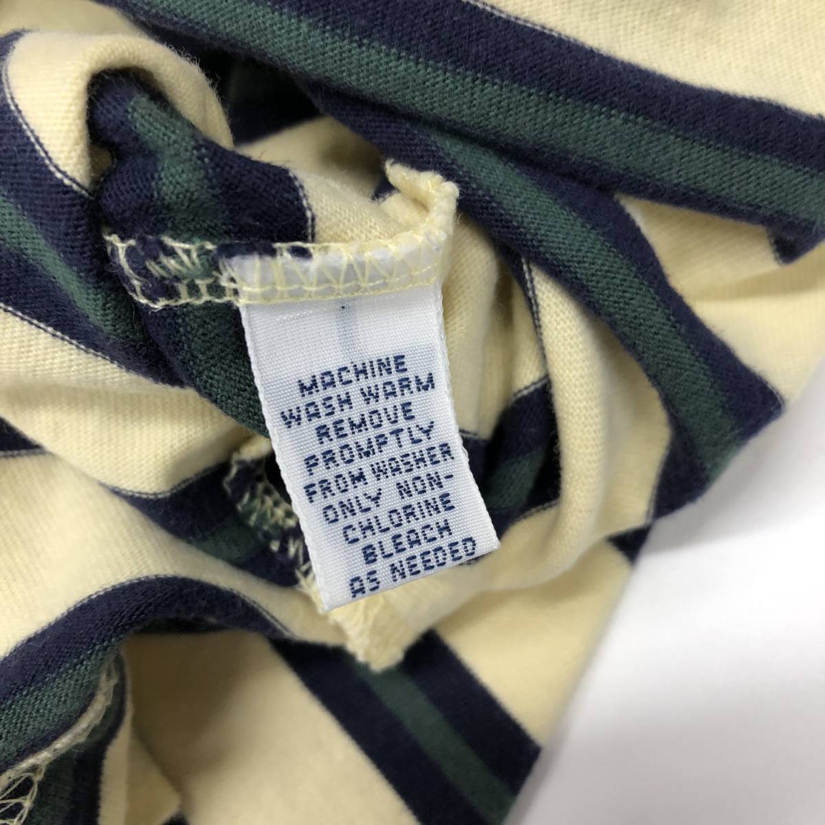 90s Ralph Lauren ラルフローレン ボーダーポケットTシャツ Lサイズ 香港製_画像8