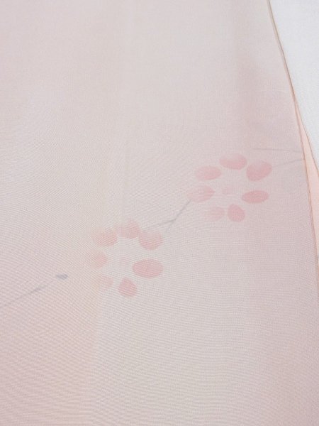 AM332　正絹　胴衣抜き袖無双　女性用　襦袢　ピンク色系ぼかし色地　花柄　身丈128ｃｍ_画像3