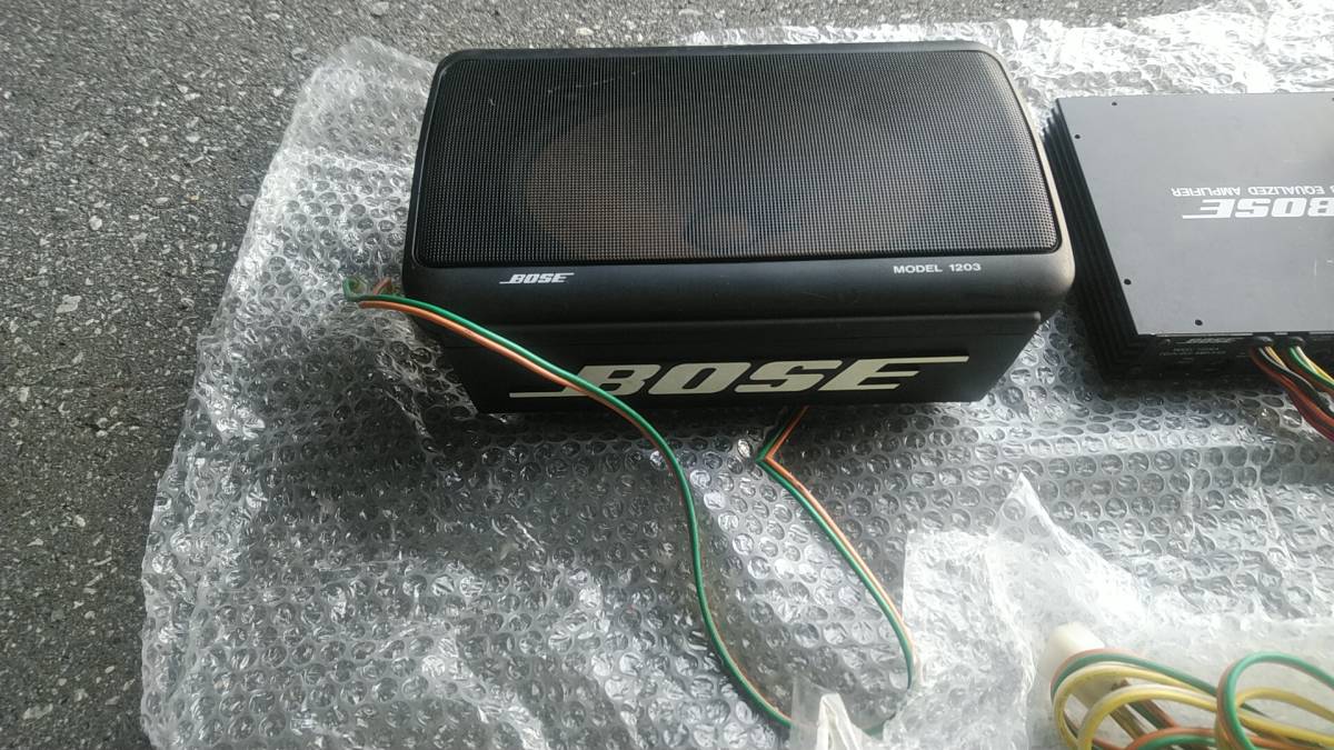 送料無料 希少 当時物 高音質 動作確認済 BOSE ボーズ 1203 SP カー 埋め込み スピーカー 左右 セット アンプ イコライザー 配線 中古品_左