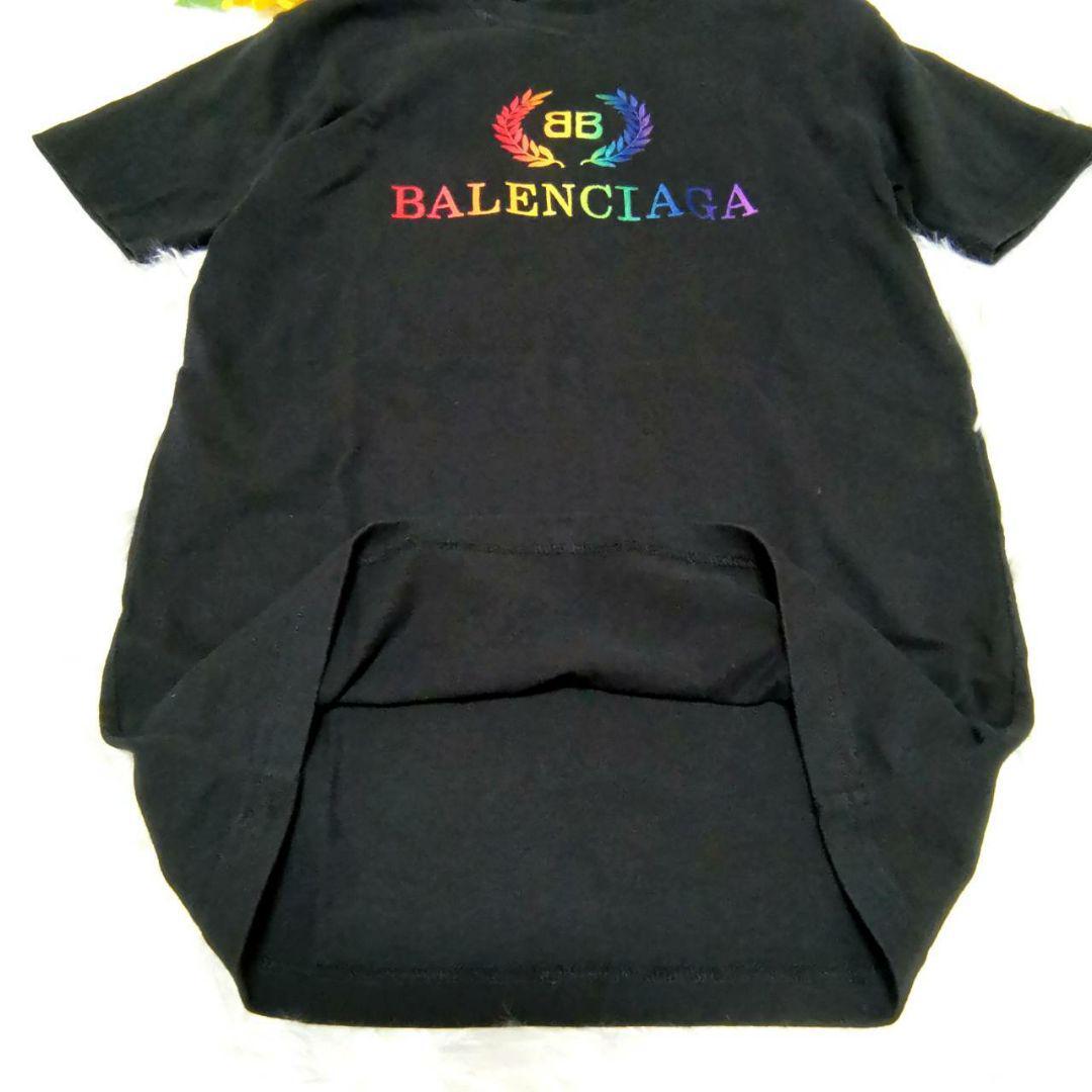 美品 BALENCIAGA バレンシアガ Tシャツ bbロゴ ビッグロゴ 刺繍ロゴ 