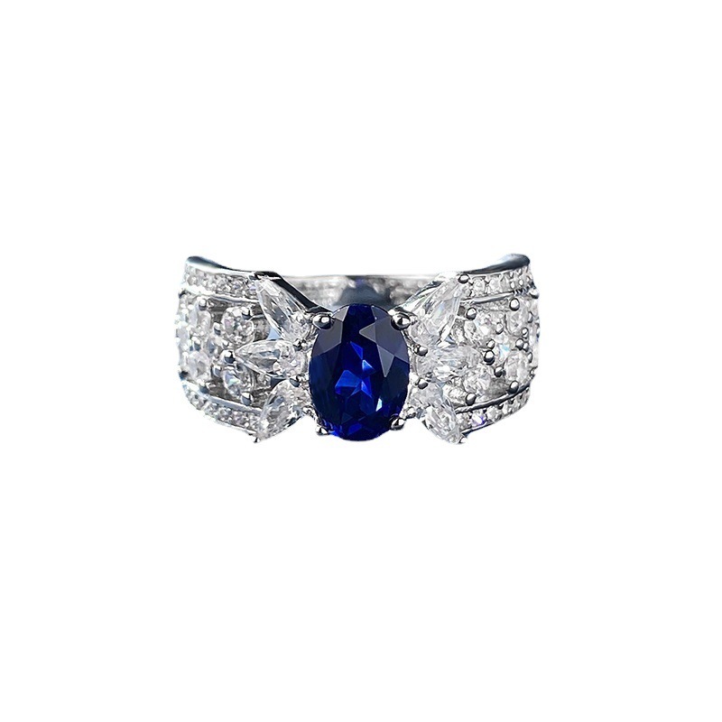 サファイア リング レディース指輪 高級 超綺麗 アクセサリー 高人気 ジュエリー 宝石 豪華絢爛 極上ダイヤモンド ダイヤ cb158_画像5
