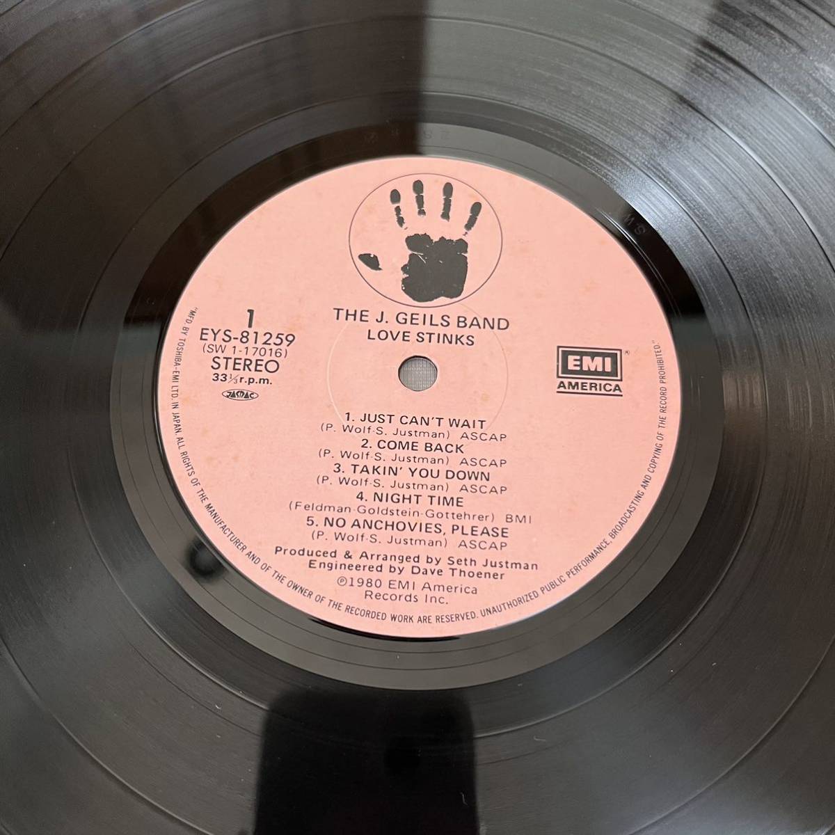 【国内盤帯付】THE J.GEILS BAND LOVE STINKS Jガイルズバンド / LP レコード / EYS81259 / ライナー、スリーブ有 / 洋楽ロック /_画像8
