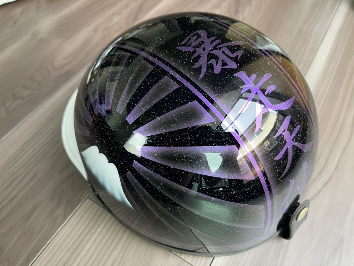 Yahoo!オークション - ラメ 紫 黒 富士日章 コルク半 ヘルメット Yahoo!オークション - ラメ 紫 黒 富士日章 コルク半 ヘルメット