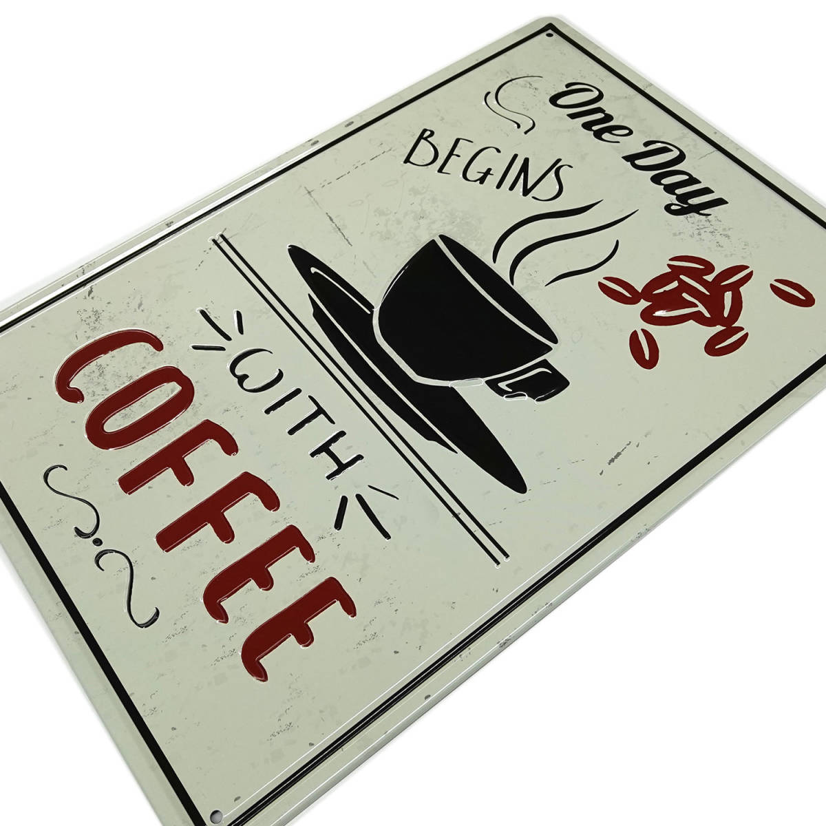 アンティーク風メタルサインボード　COFFEE【コーヒー 看板 アメリカン雑貨 ガレージ 店舗】_画像1