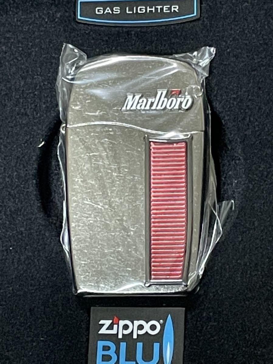 zippo Marllboro BLU TM 限定品 マルボロ ブルー ガスライター GAS LIGHTER シルバーダスト 特殊加工品 SILVER DAST デットストック_画像2