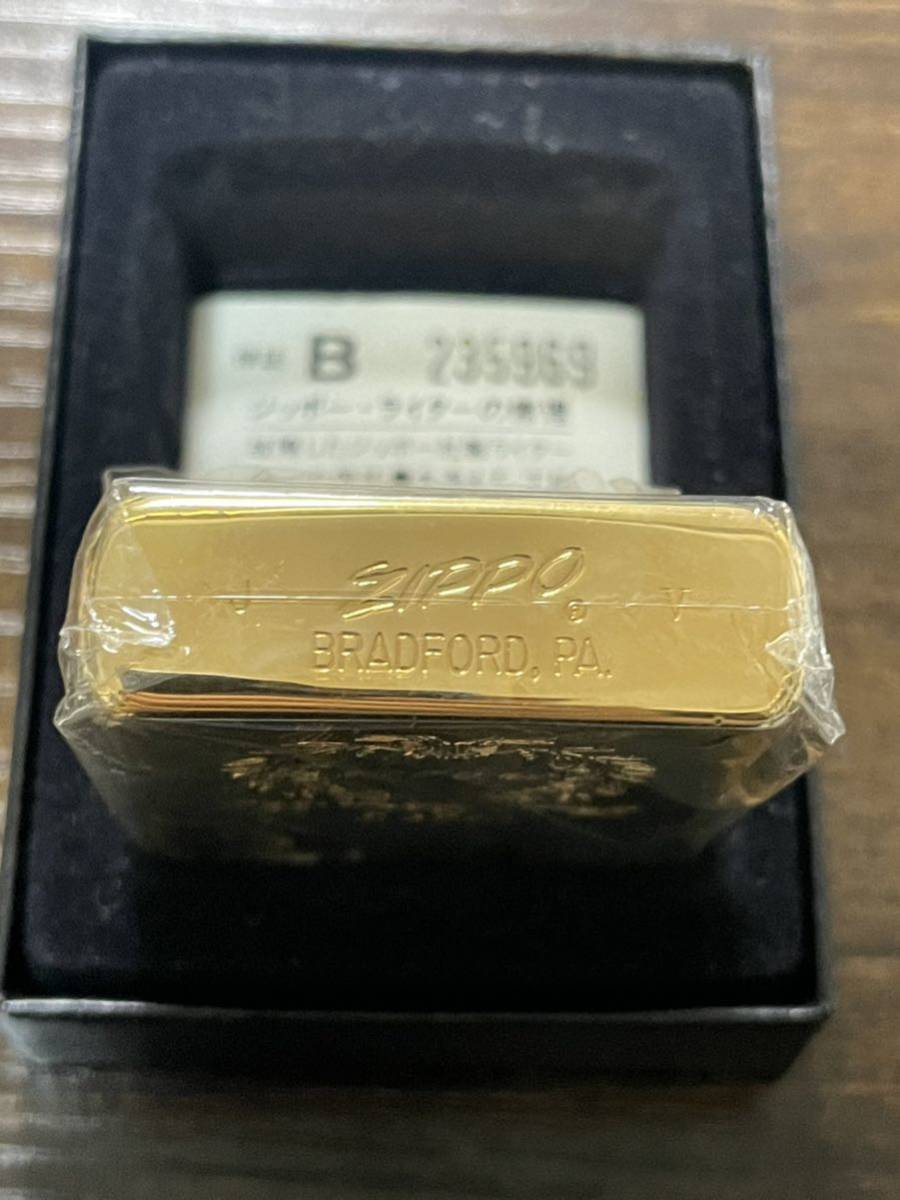 zippo 底面斜体 ロゴ ゴールド 限定品 筆記体 年代物 1989年製 GOLD 1991' S 前面刻印 希少刻印 デットストック シリアルナンバー NO.0256