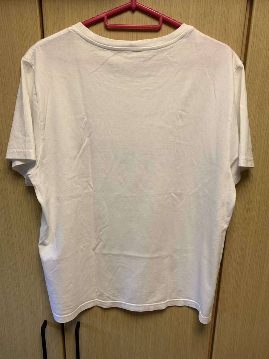 正規 20SS CELINE セリーヌ Hedi Slimane エディスリマン ロゴ プリント クルーネック Tシャツ 白 XL 2X308916G