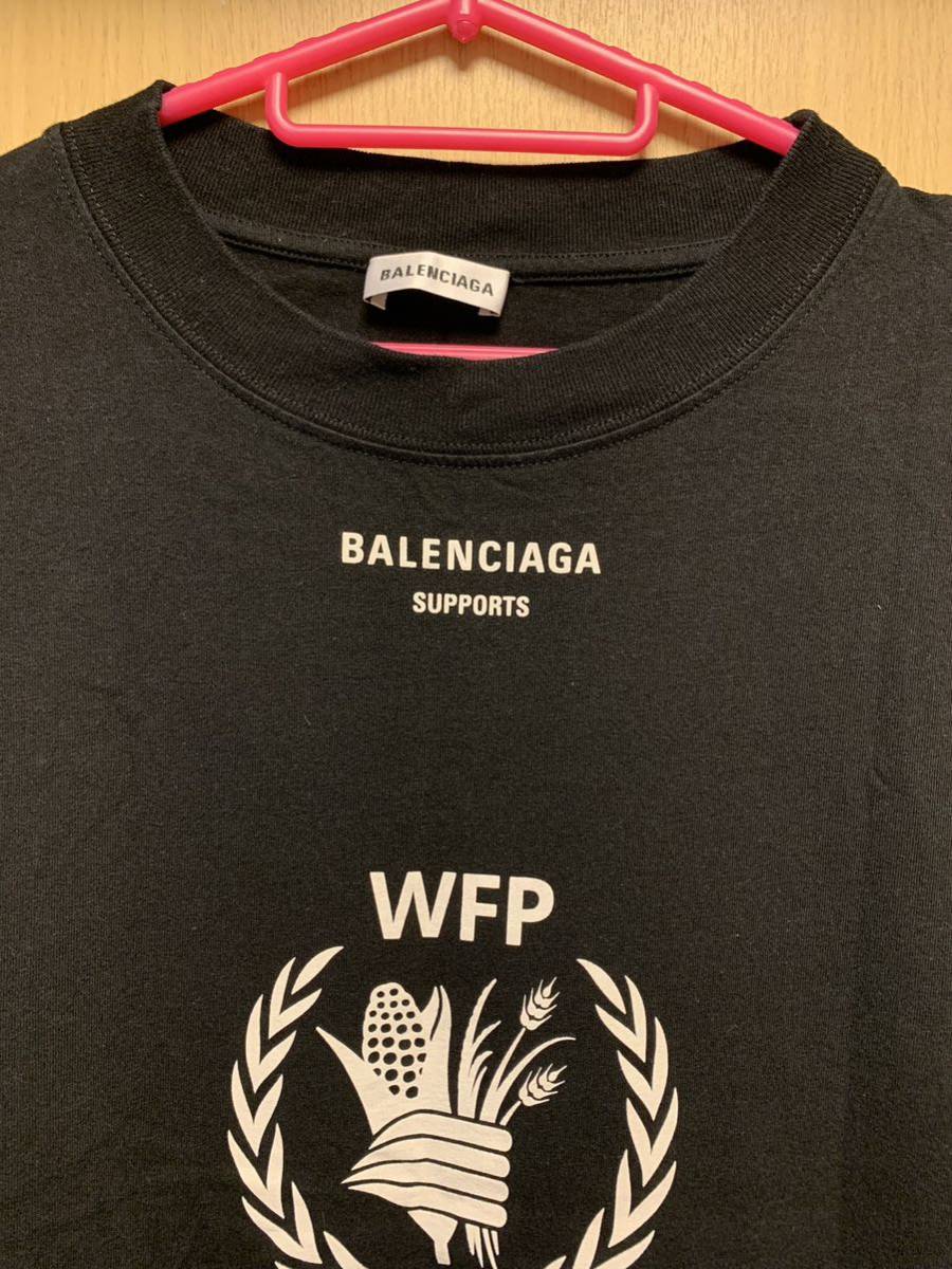 正規 18AW BALENCIAGA バレンシアガ DEMNA GVASALIA デムナ ヴァザリア World Food Programme WFP ロゴ Tシャツ 黒 L 541705 TCV36_画像2