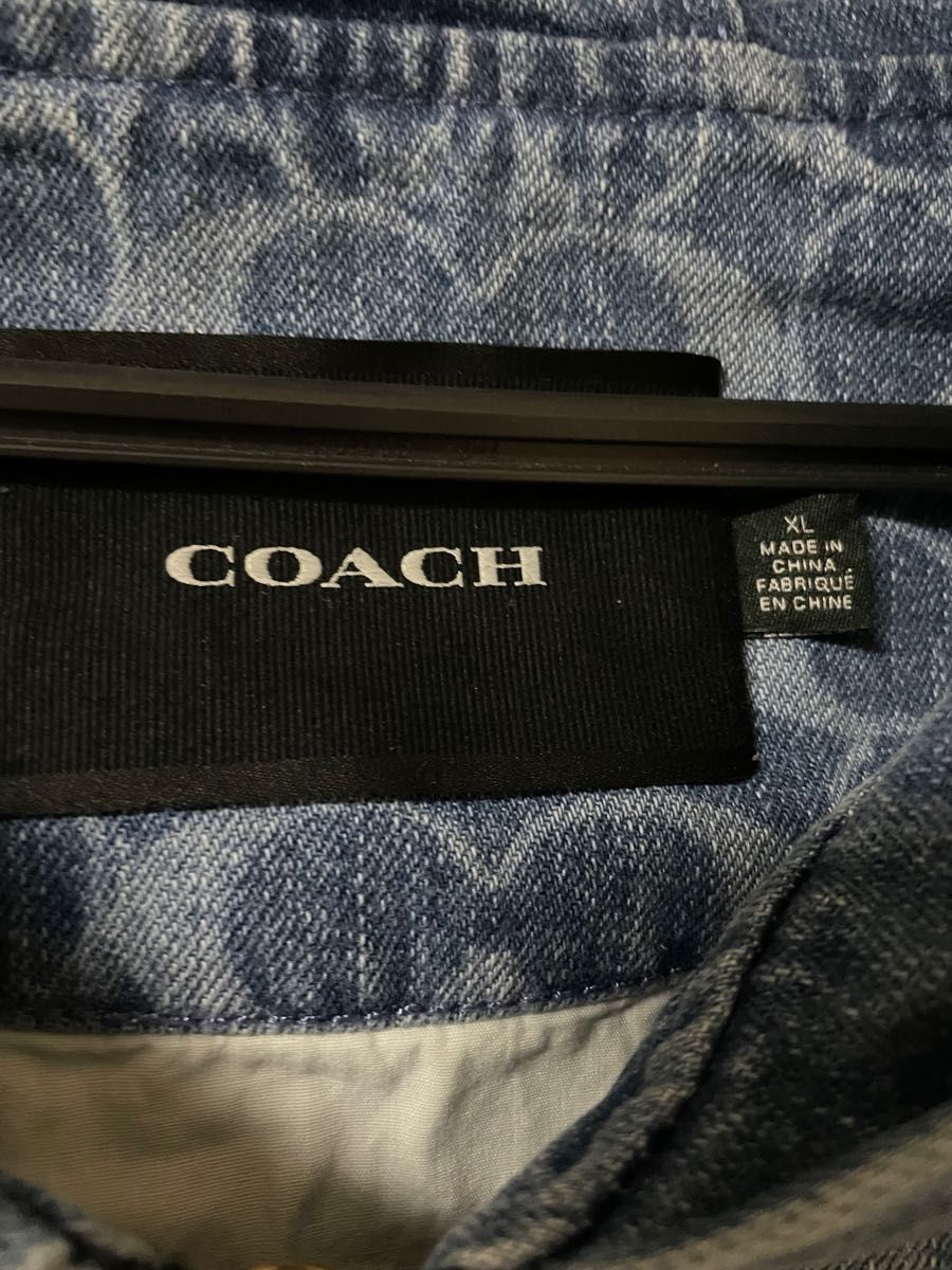 coach コーチ　デニム　シグネチャー　パーカー　XL