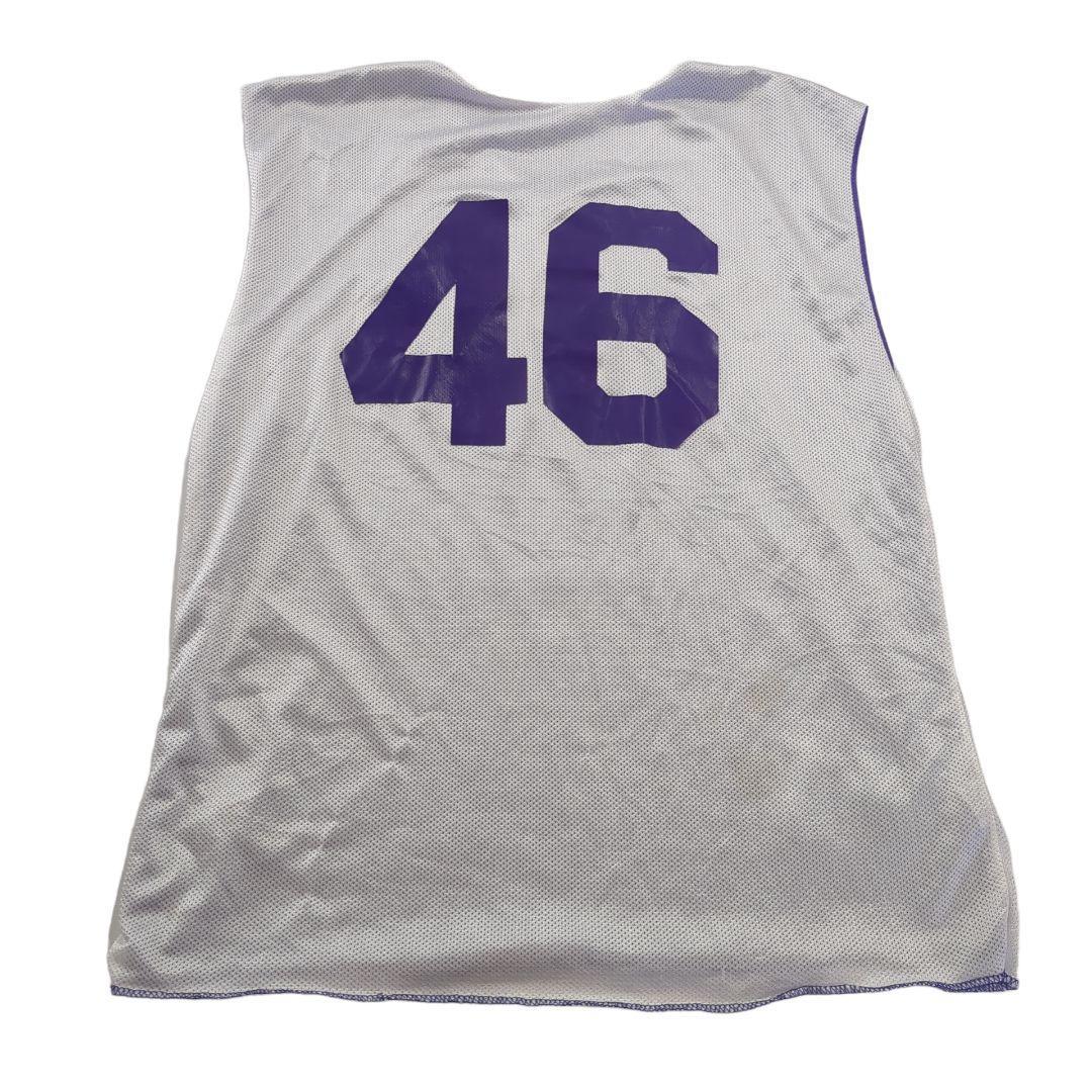 バスケットゲームシャツ　タンクトップ　ノースリーブ　リバーシブル　紫白L　a30_画像4