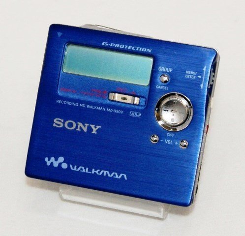 SONY　ソニー　MZ-R909　ブルー　ポータブルMDレコーダー　（MDLP対応/録音(中古品)