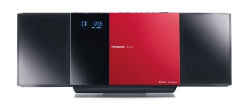 Panasonic コンパクトステレオシステム レッド SC-HC55-R(中古品)