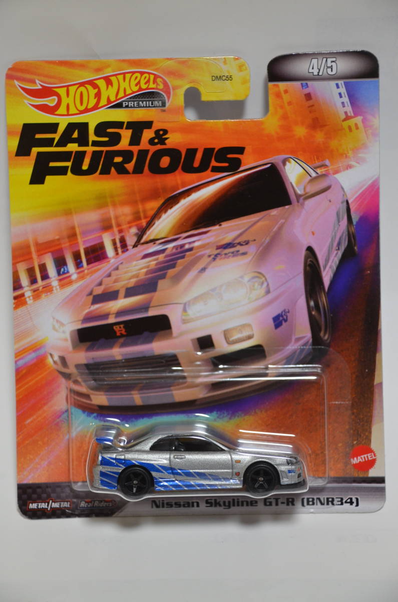 Hot Wheels FAST & FURIOUS Nissan Skyline GT-R BNR34 #4/5☆HW