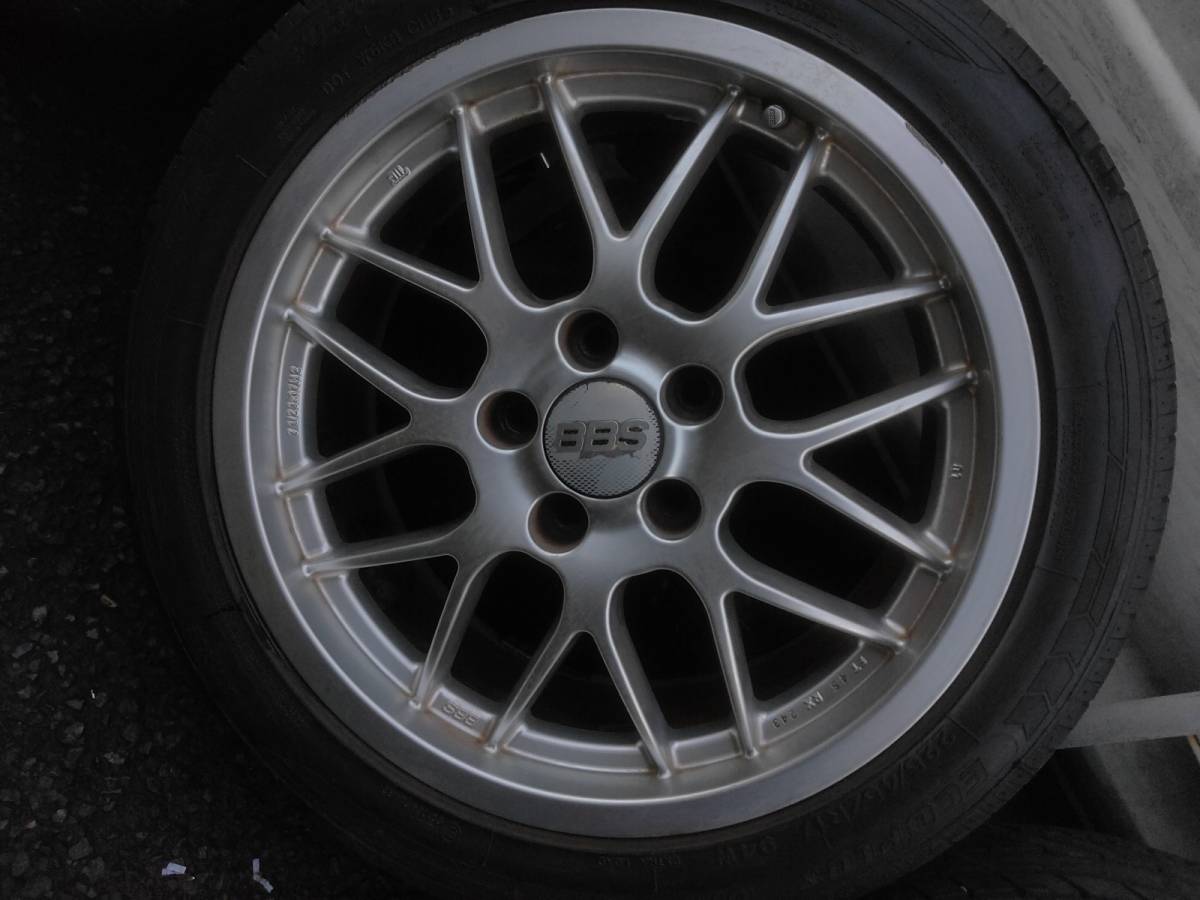 マーク2ブリット外し BBS RX243 7.5Jx17H2 ET45 5穴PCD114.3、225/45R17サマータイヤ付4本セット【中古】_画像3