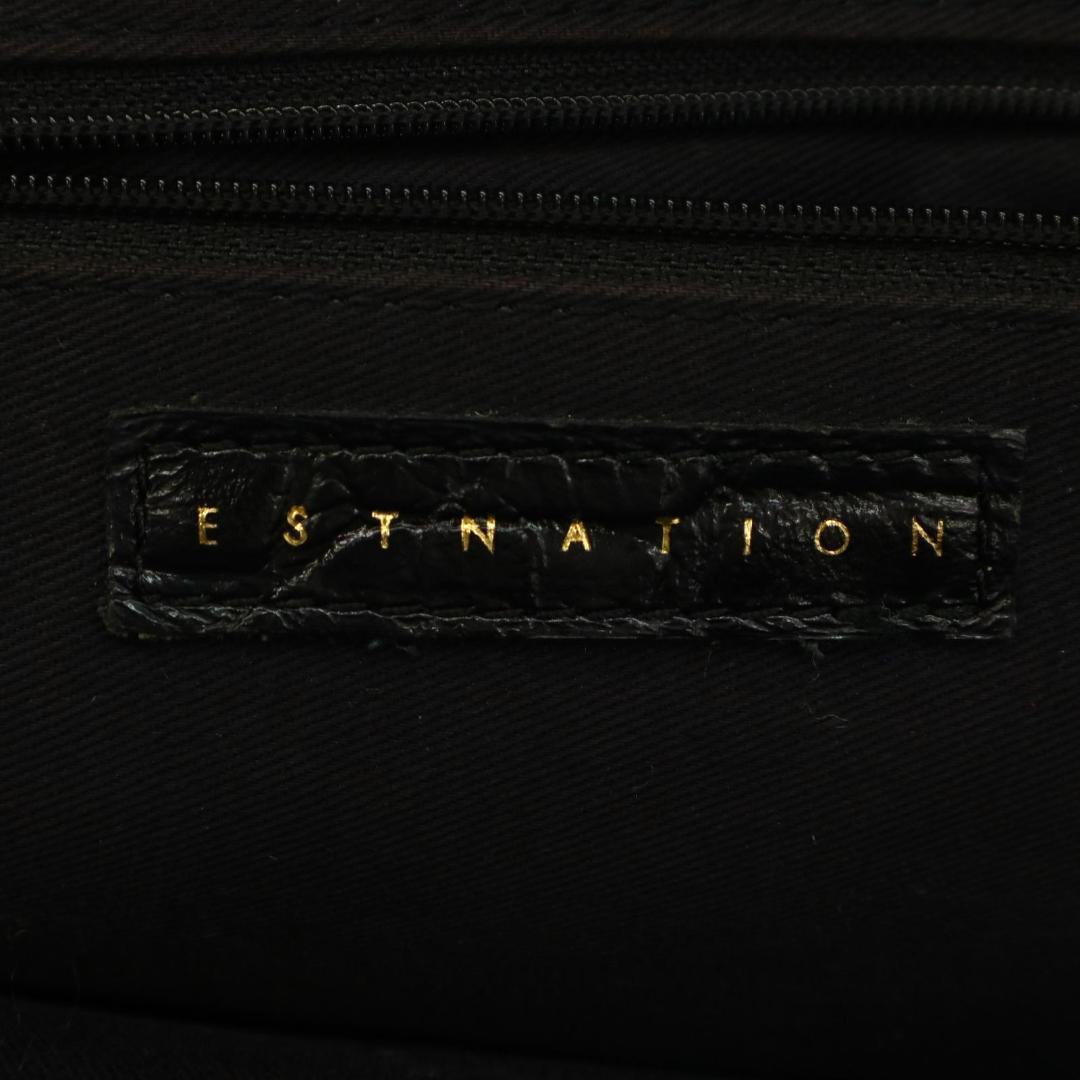 ESTNATION エストネーション クロコ 型押し ハンドバッグ レザー ブラック_画像9