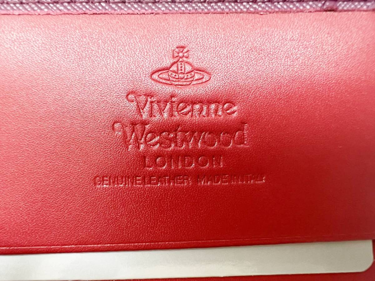 未使用保管　美品　Vivienne Westwood　ヴィヴィアンウエストウッド　オーブ　チェーンウォレット　二つ折り長財布　パープル系