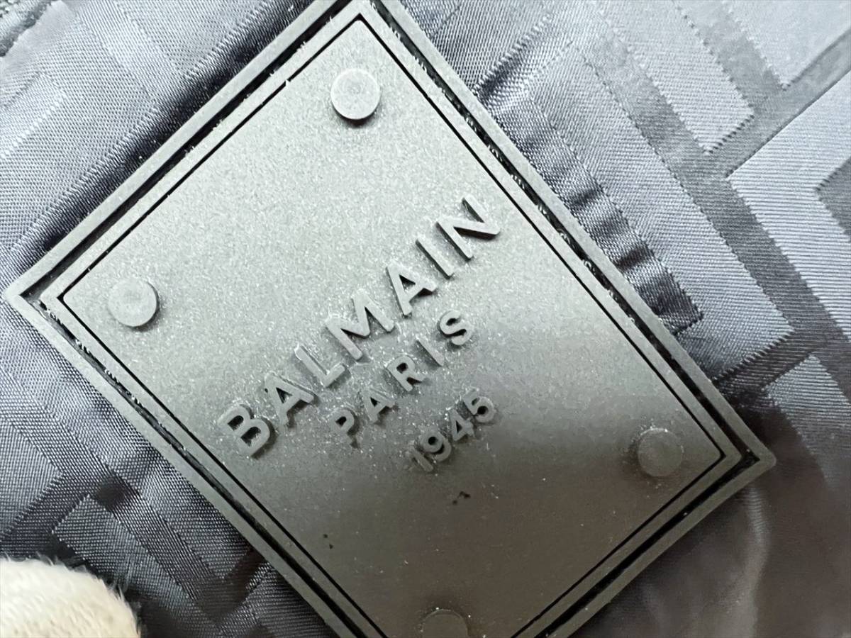 美品 BALMAIN バルマン リーグモノグラム バムバッグ ウエスト ボディバッグ ナイロン 黒の画像6