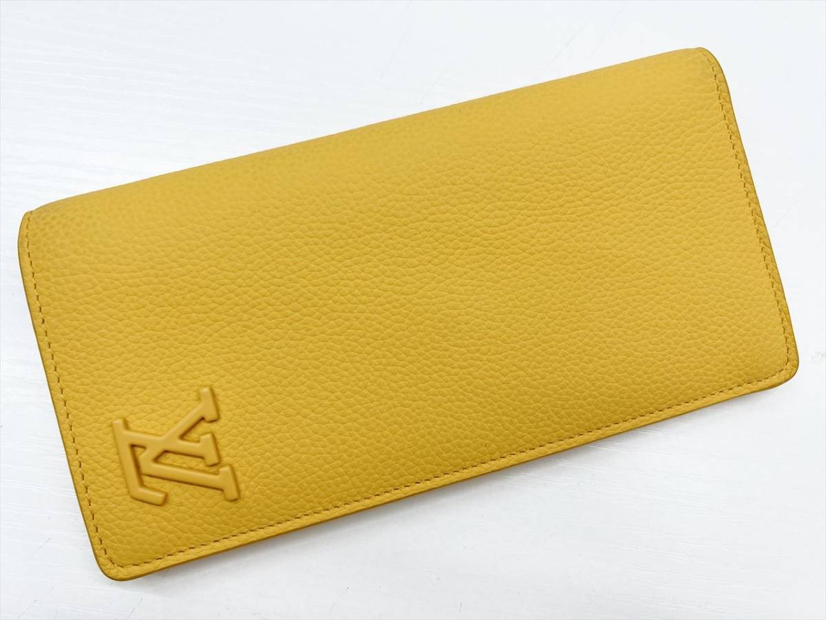 美品　Louis Vuitton　ルイヴィトン　アエログラム　ポルトフォイユブラザ　NM　二つ折り長財布　サフラン　イエロー系　RFID　M81811_画像2