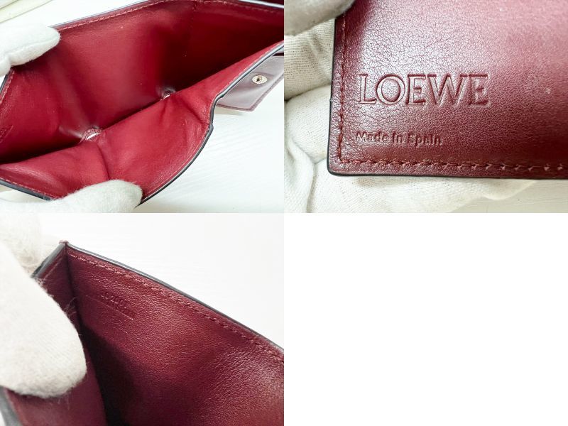  beautiful goods LOEWE Loewe hole gram Try folding wallet three folding purse bar gun tiC821TR2X02