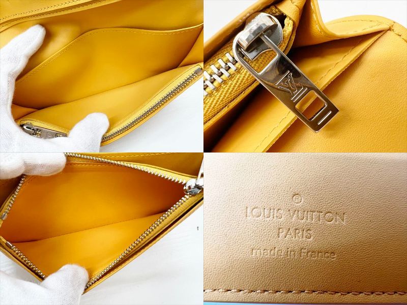 美品　Louis Vuitton　ルイヴィトン　アエログラム　ポルトフォイユブラザ　NM　二つ折り長財布　サフラン　イエロー系　RFID　M81811_画像9